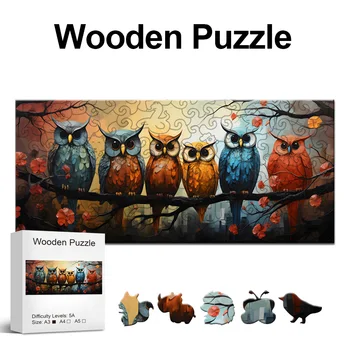 Puzzle en bois en forme d'animal pour adolescents et adultes, cadeau créatif, théâtre, famille, unique, irrégulier