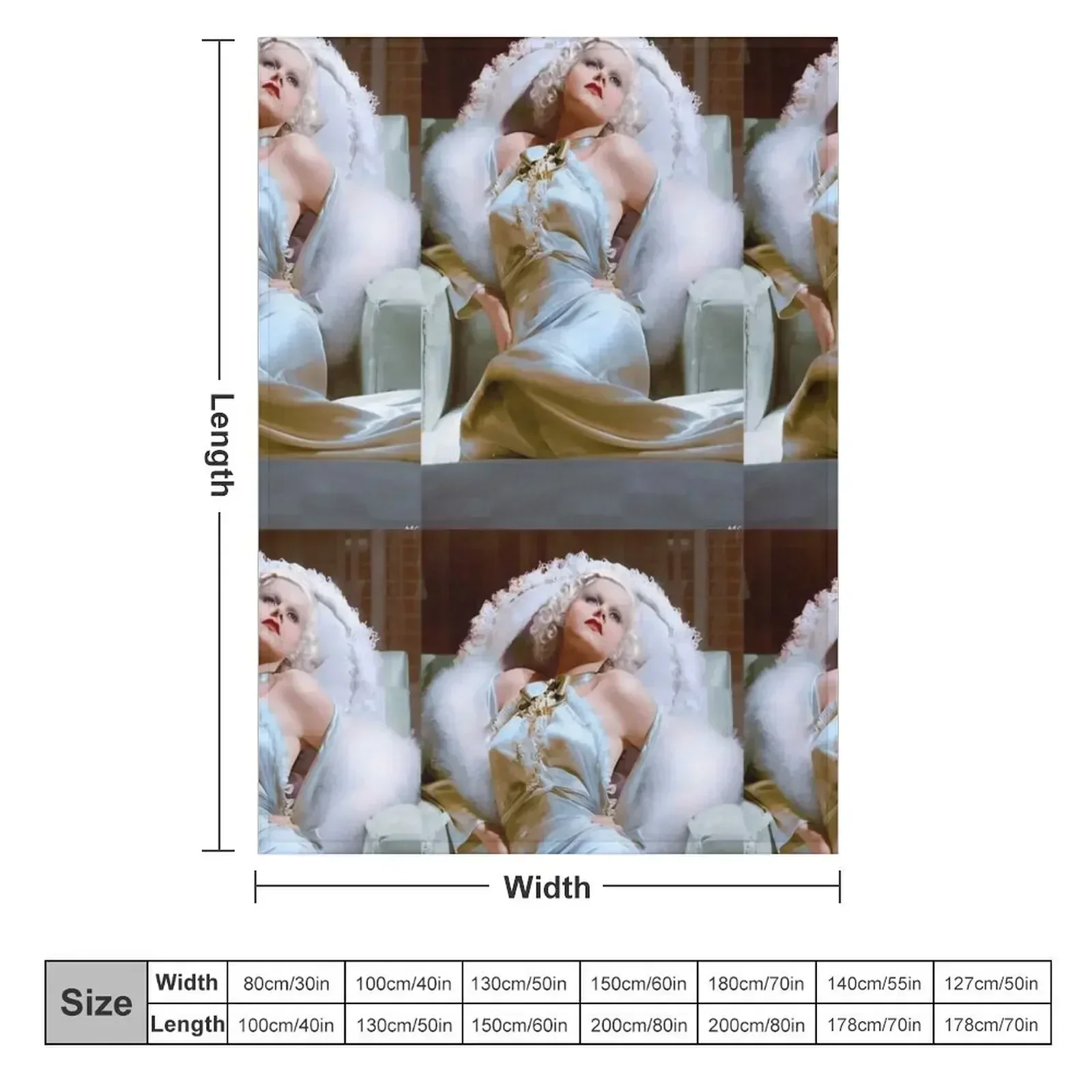 jean harlow aesthetic Throw Blanket Bed covers For Sofa Thin valentine gift ideas Soft Plaid Large Personalized Gift Blankets