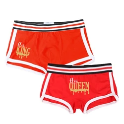 King and Queen Underwear for Couple Lovers Underwear Cotton Boxer Hombre Women Men Boxer Shorts Homme Lingerie Women's Panties