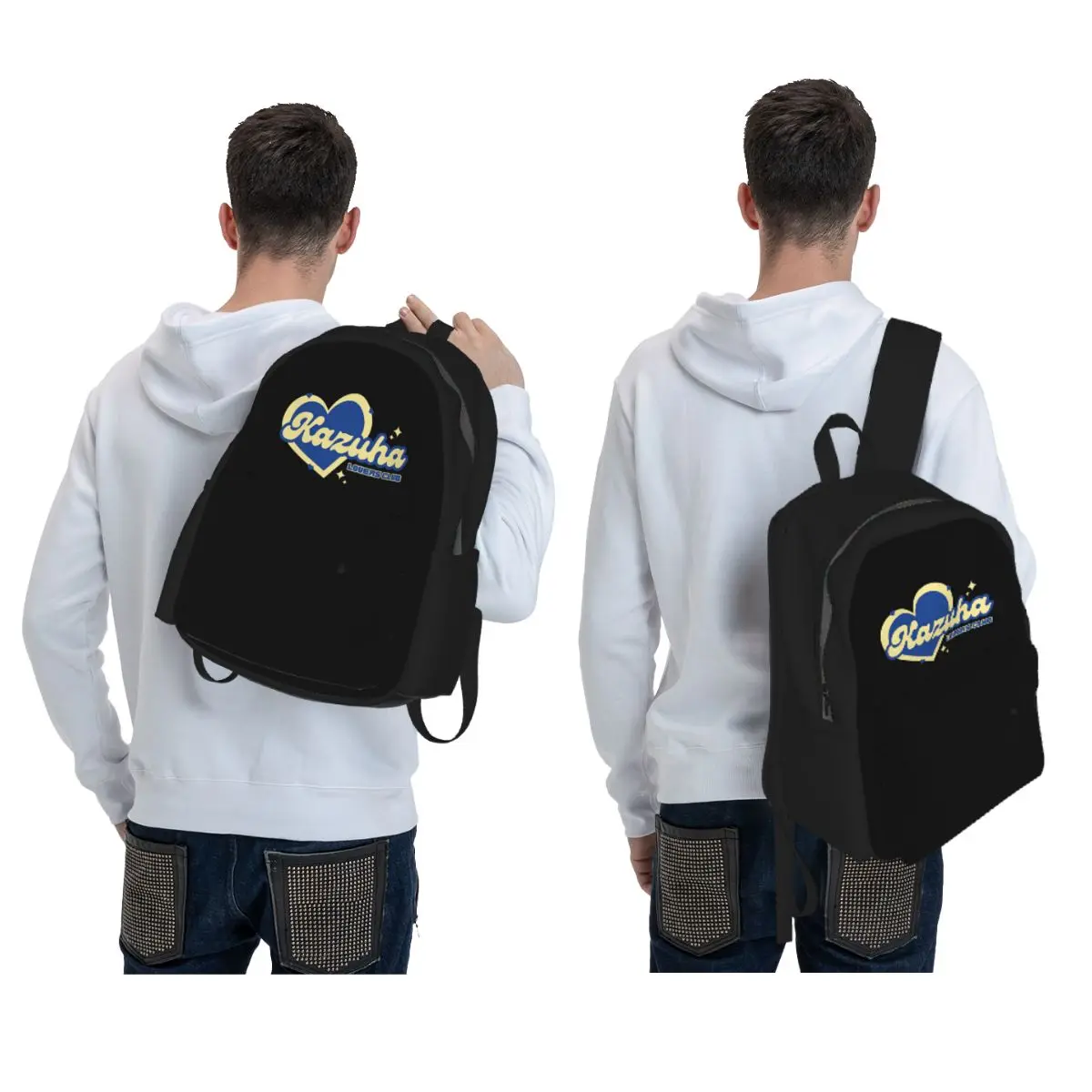 Kazuha Lovers Club Backpack Student BookBag Children School Bag Laptop Shoulder Bags for Men Women