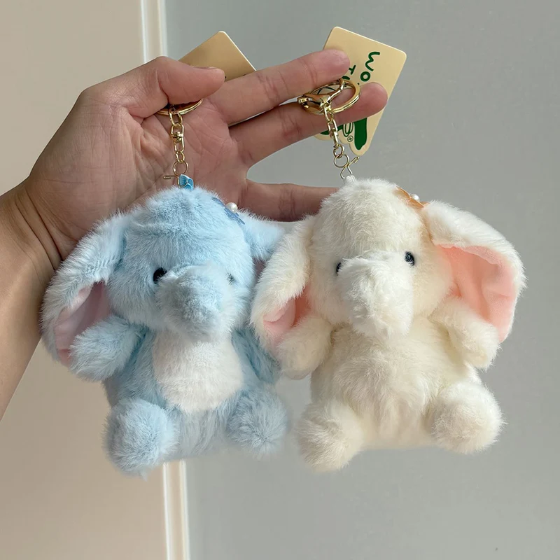 Zittende olifant knuffel klein hangend ornament paar tas accessoire schattig meisje schooltas accessoire sleutelhanger