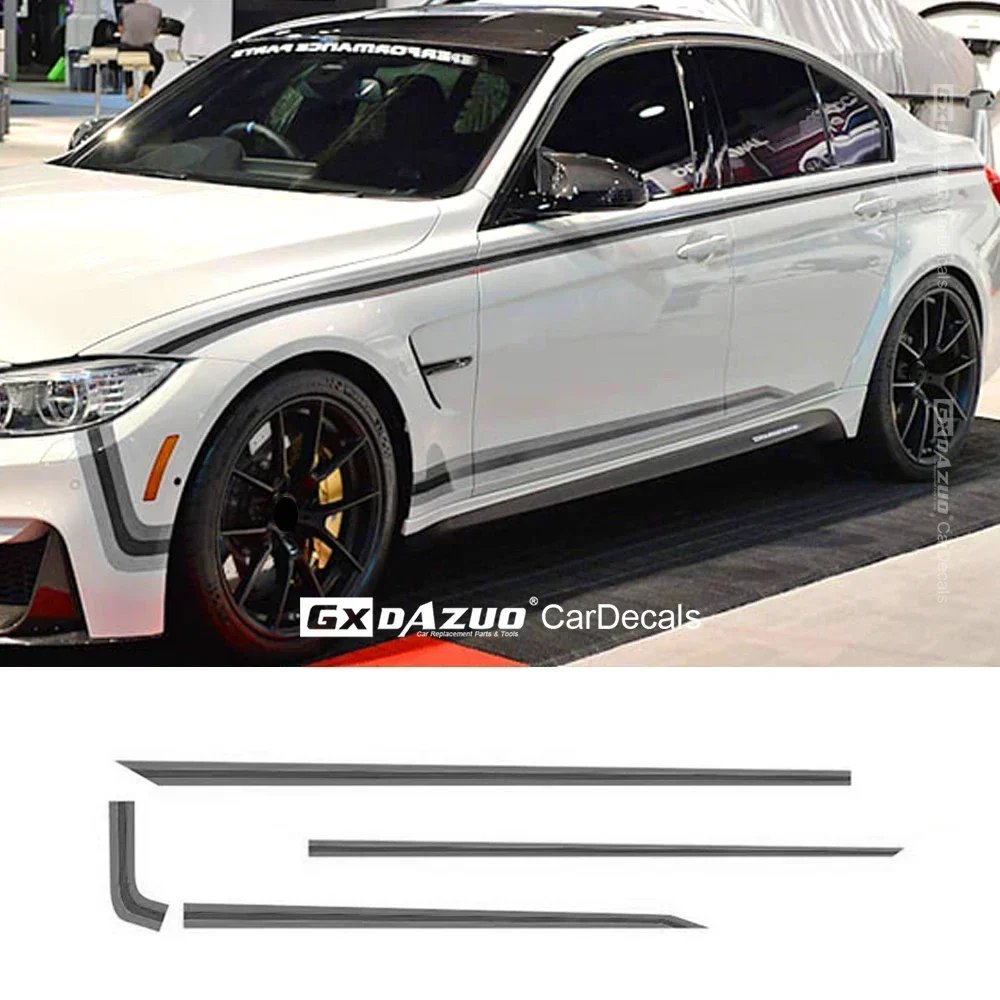 Tricolor Stripes Car Waist Lines Sticker Door Side Decal For BMW PERFORMANCE M Sport F20 F30 F10 F23 F45 F34 F80 E90 E82 F32 F82