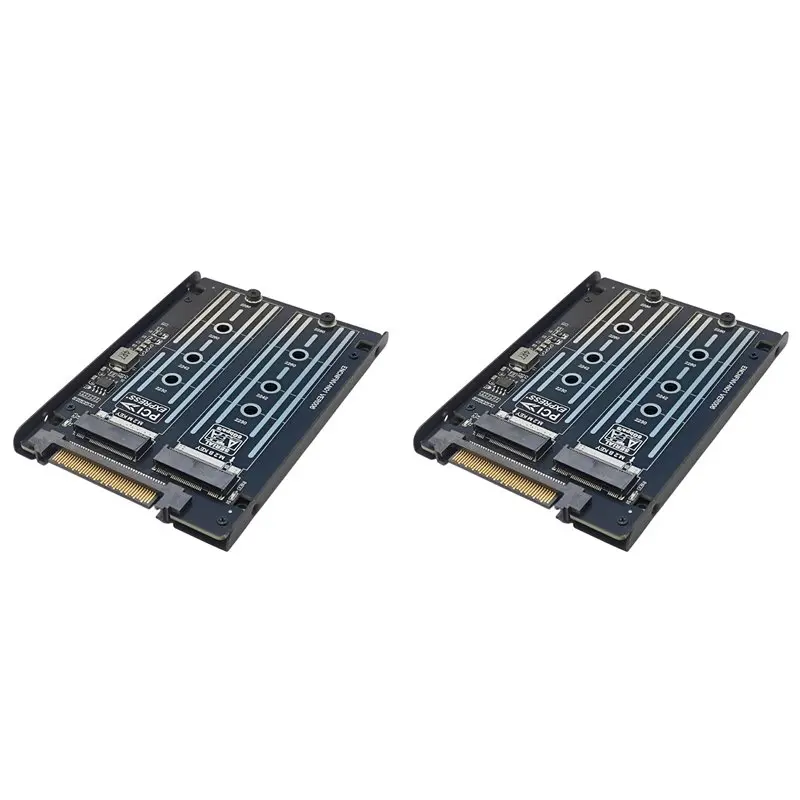 2X 2 In 1 M.2 M-KEY NVME PCI-E4. 0 Gen4 M.2 B-Key SATA 6Gbps Dual SSD To SFF-8639 U.2 Adapter Card With Frame Bracket