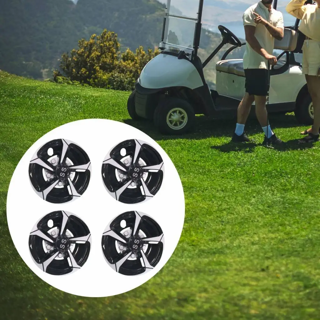 4 Pieces 8 Inch Golf Vehicle Wheel Cover Decorative Design Vehicle Accessory