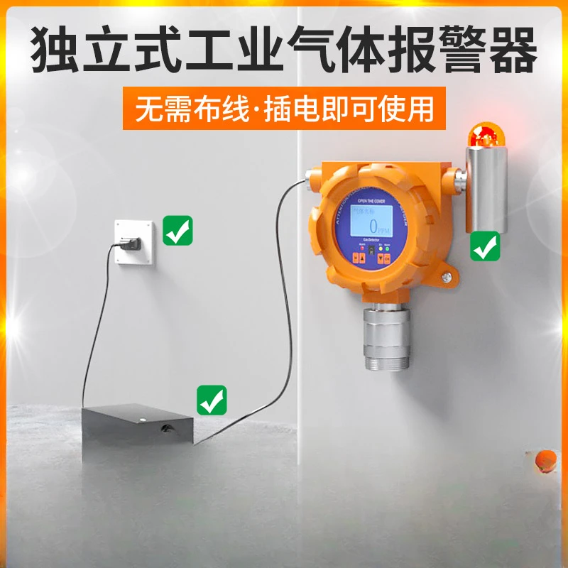 Fixed independent plug-in gas detector ozone ammonia nitrogen toxic and harmful gas concentration alarm