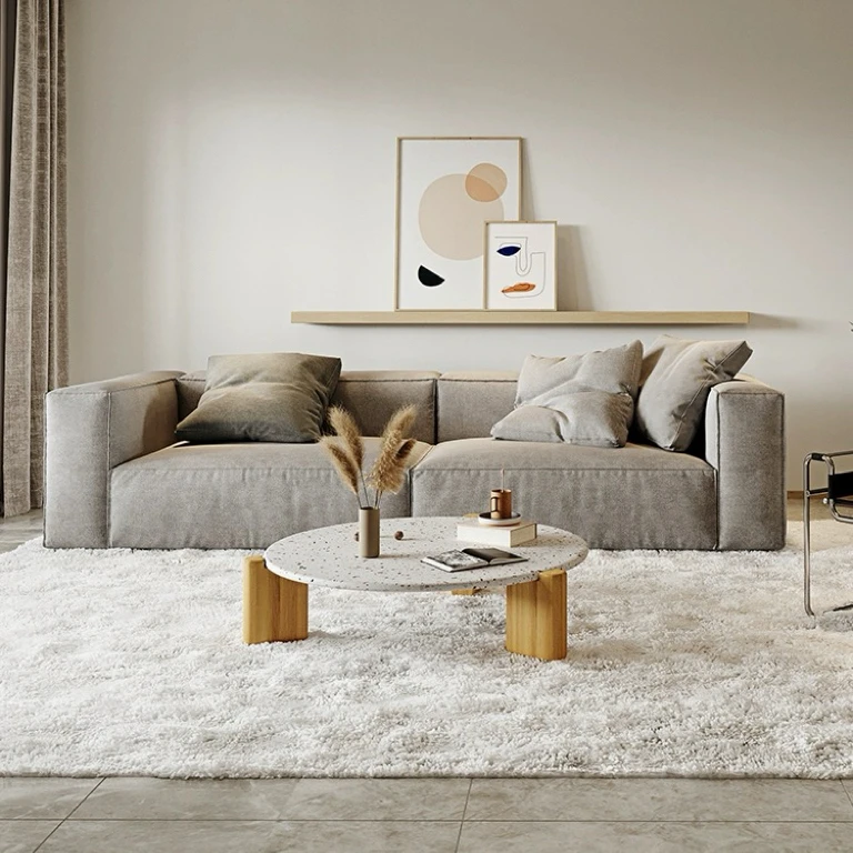 

LMM Italian square sofa Modern simple living room apartment light luxury tofu sofa