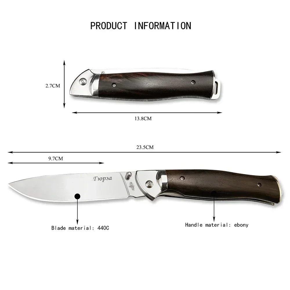 New Russian Style Manual Pocket Knife Flipper Blade Outdoor Hunting Tools Sharp Blade Wood Handle Folding Knife Survival Gear