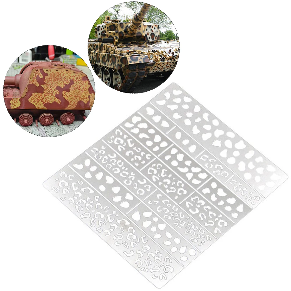 Picture 3: Leopard Pattern Camouflage Stenciling Template Leakage Spray Plate Tools Reusable Airbrush Stencil Template