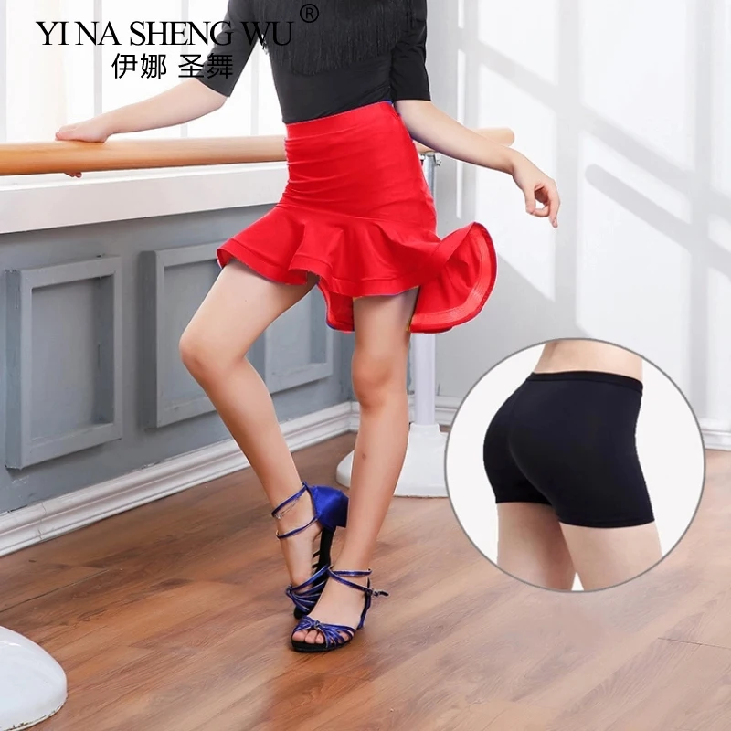 Girls Latin Skirt Ballroom Tango Cha Cha Dance Competition Practice Costume Kid Dance Performance Fish Bone Skirt with Leggings