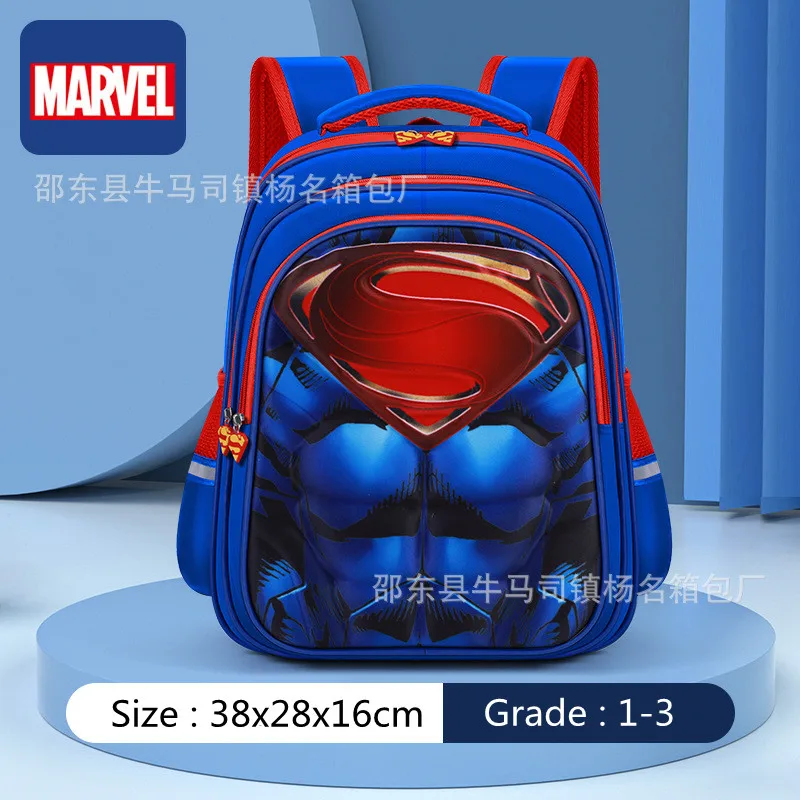 Marvel Boy Orthopedic School Bag Grade 1-6 Primary Student Shoulder Backpack Spider Man Captain America Large Capacity Mochilas