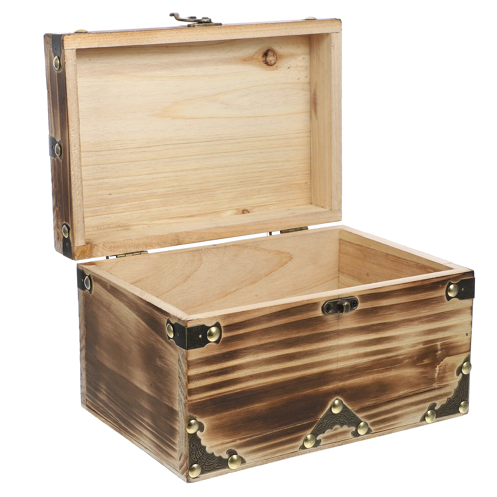 

Vintage Wooden Pirate Treasure Chest Jewelry Storage Box Retro Keepsake Trinket Organizer Home Decor Wooden Treasure Box
