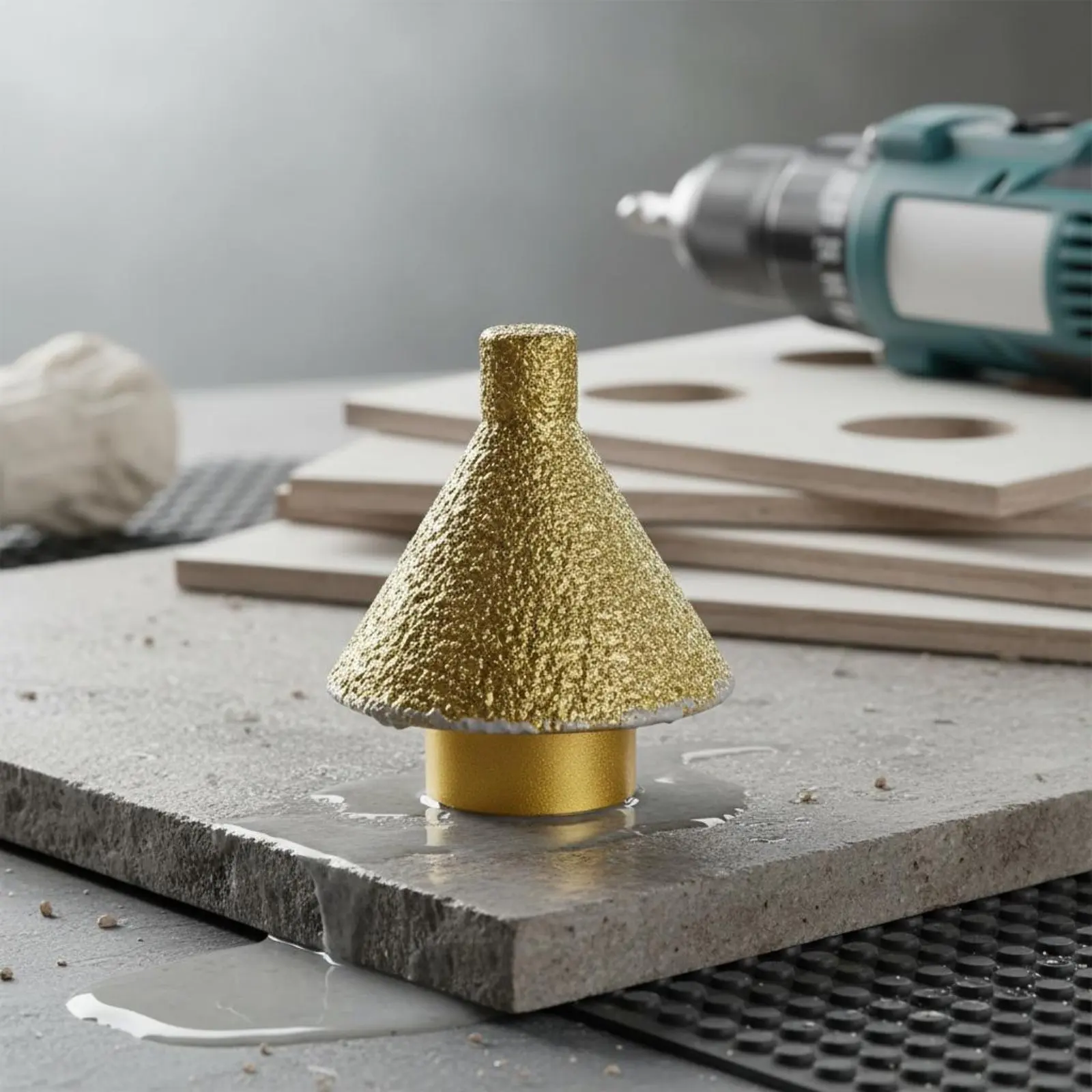

Abrasive Chamfer Bit Multi-Purpose Abrasive Beveling Bit Marble Rim Beveler Longer Working Life Granite Hole Shaper