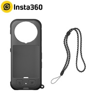 Insta360 X3 Body Silicone Protective Case With Safety Wrist Strap Anti Loss Rope Protection Cover Accessories For Insta 360 X 3