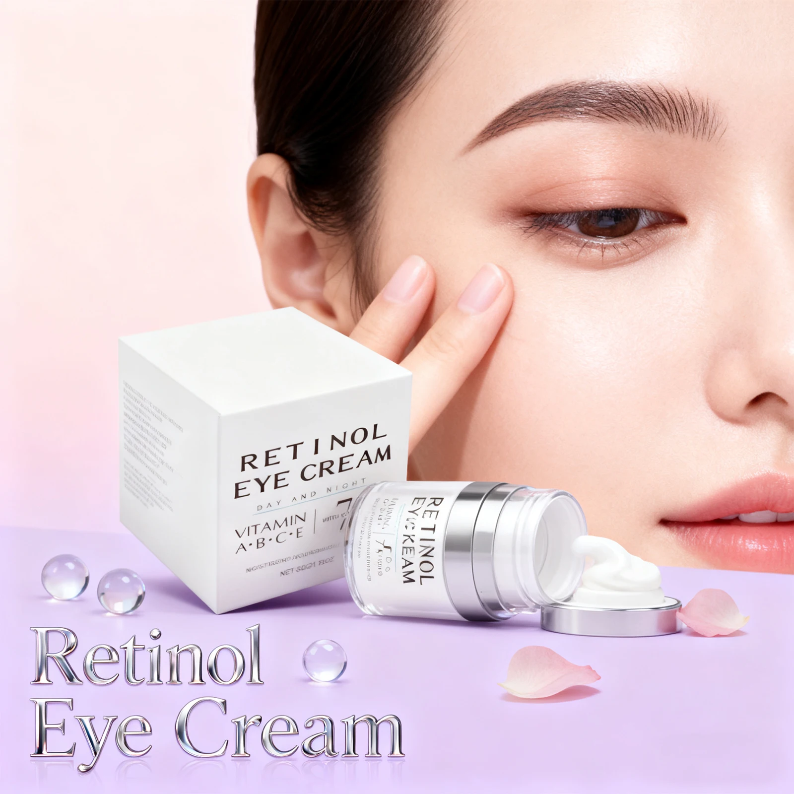 

Retinol Eye Cream Instant Tighten Moisturizing Contour Cream Fine Lines Wrinkles Brightening Anti-Aging Dark Circles Massager