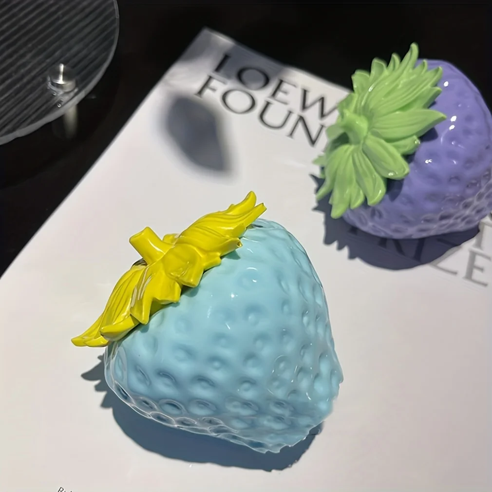1 Piece of Strawberry Can Resin Mold with Lid, DIY Jewelry Storage Box, Gypsum Storage Jar, Candlestick, Home Decoration Items view 6