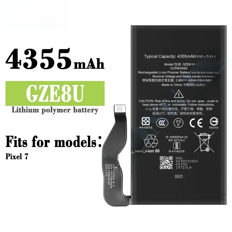 High-quality New 4355mAh GZE8U Battery for Google Pixel 7 Replacement Bateria
