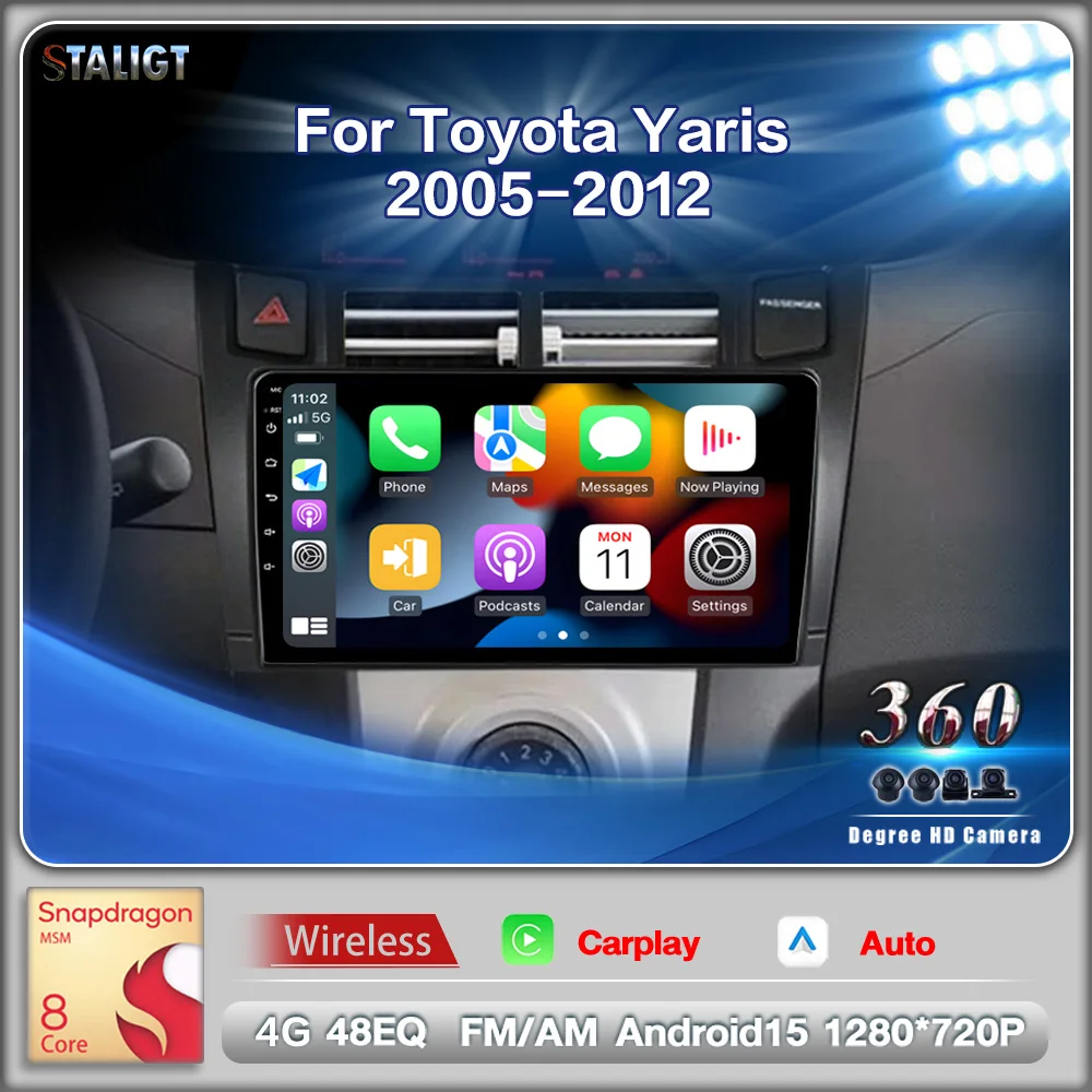 

Android Auto Radio Multimedia 8core Carplay Android Auto Audio Car Play For Toyota Yaris 2005 2006 2007 2008 2009 2010 2011 2012