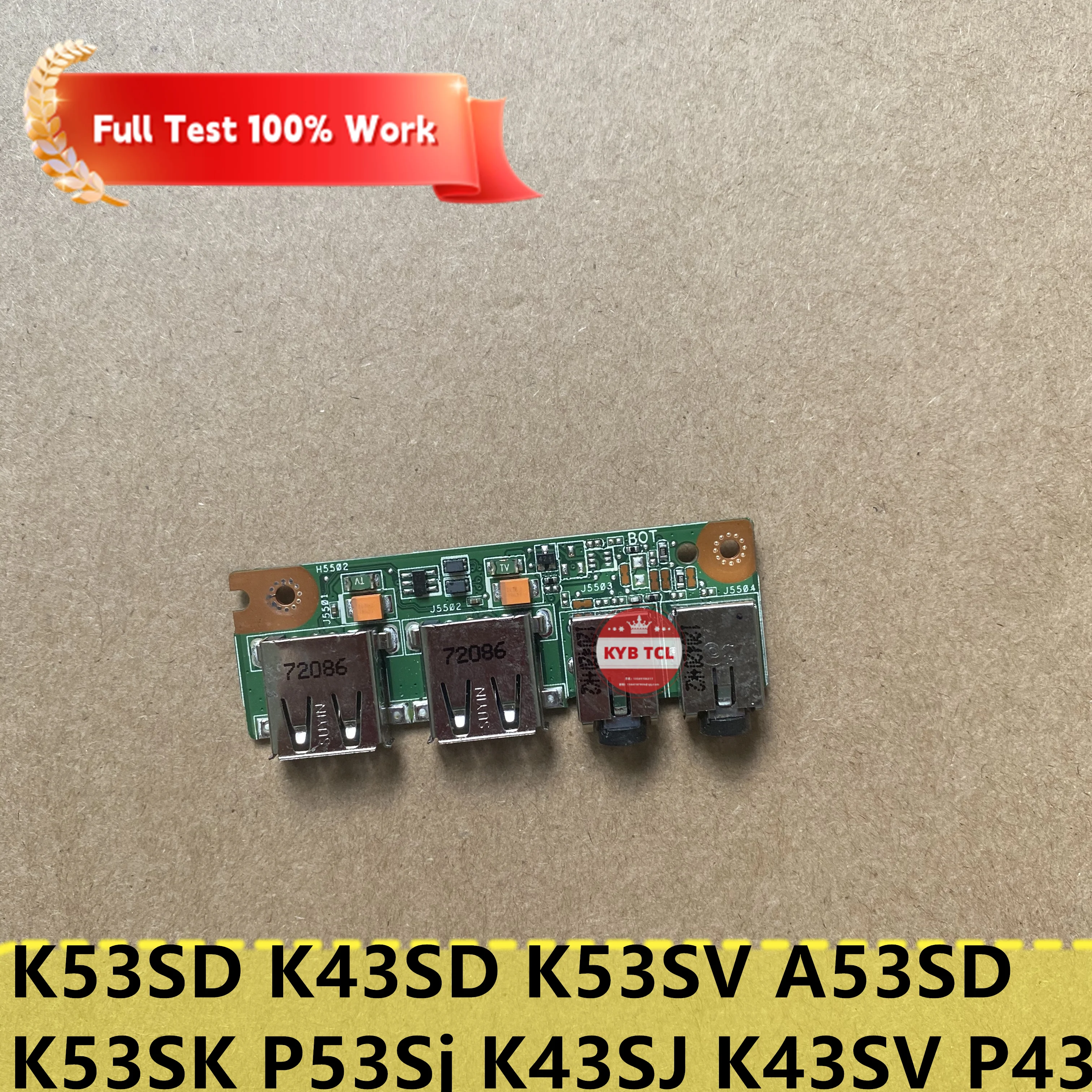 For Asus K53SD K43SD K53E K53SV A53SD K53SK P53Sj X53E A53E K43SJ K43SV A43S X43S P43SJ Genuine Laptop USB Audio Board Or Cable