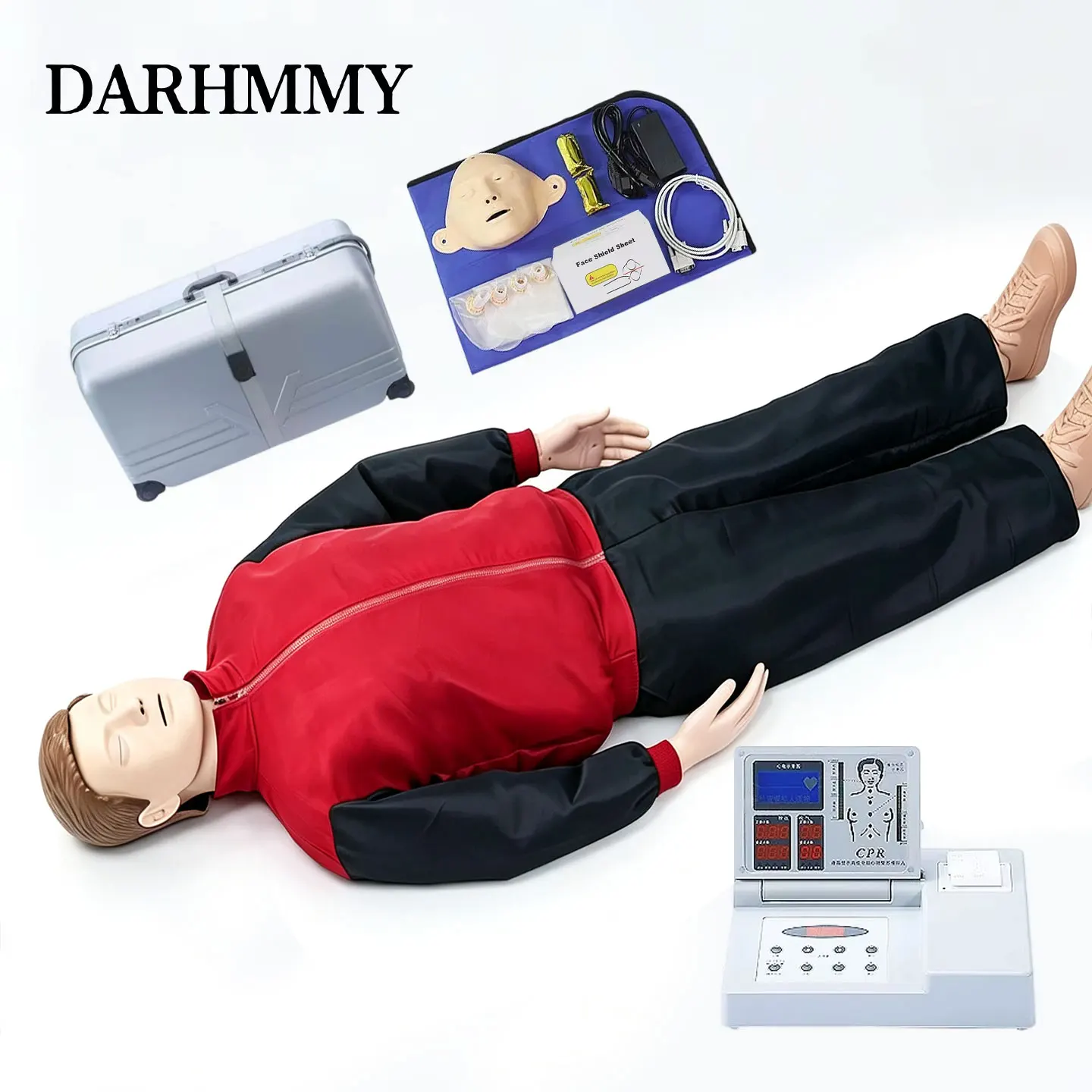 DARHMMY LCD Color Display Advanced Computer Cpr  Full Body Adult CPR Manikin/Mannequin, CPR Training Model/Dummy