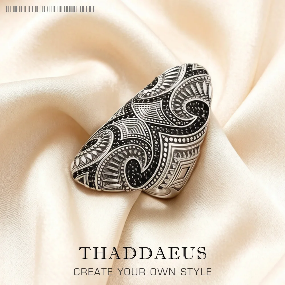 Ring Maori Cultural Tattoo Ornament,Bridal Sets Fashion Good Jewerly For Women Men Gift In 925 Sterling Silver