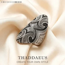 Anello Maori ornamento del tatuaggio culturale, set da sposa moda buon gioiello per donna uomo regalo In argento Sterling 925
