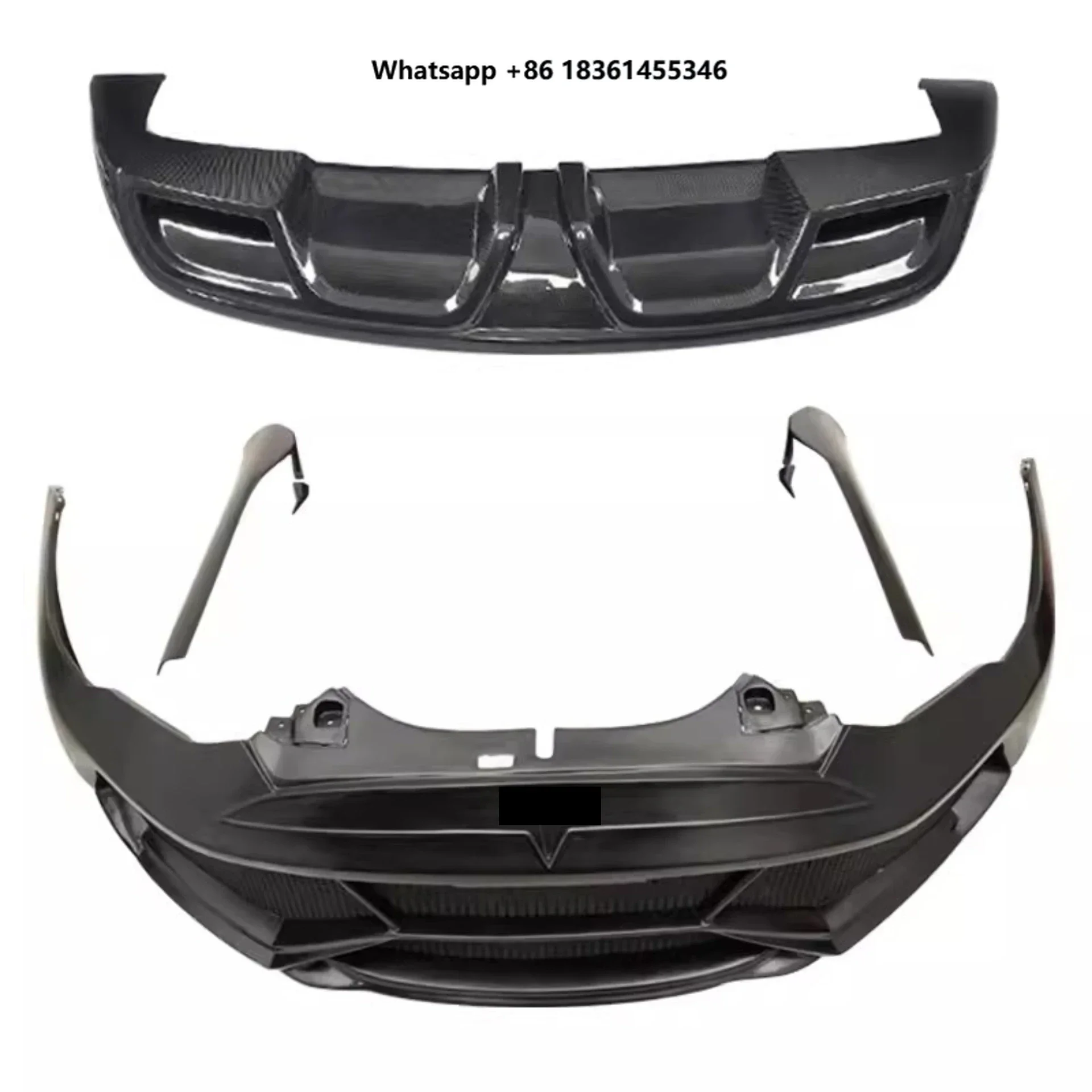 For Model S 2014-2022 Modified Body Kit Car Accessories Resin Front Bumper Side Skirt Rear Lip 2