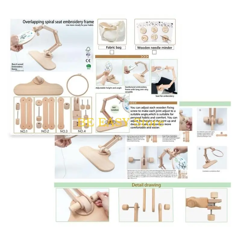 

E28F Embroidery Stand Wear-resistant DIY Smooth Surfaces Hoop Holder