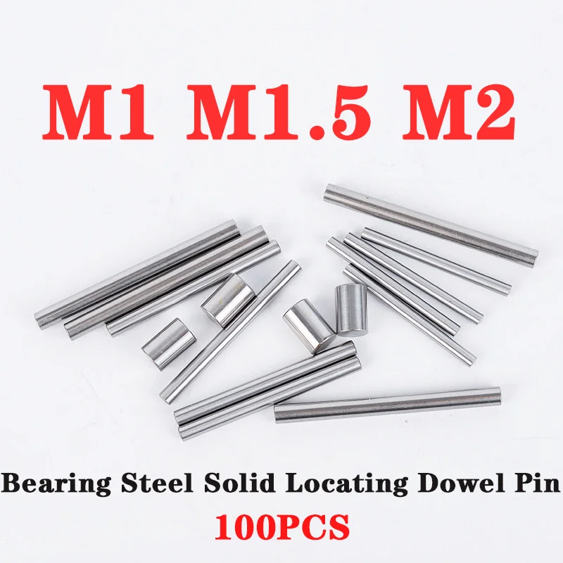 Bearing Steel Needle Roller Solid Cylindrical Dowel Pin Locating Fixing Pin Shaft Dia 1 1.5 2mm Hardened Precision Positioning