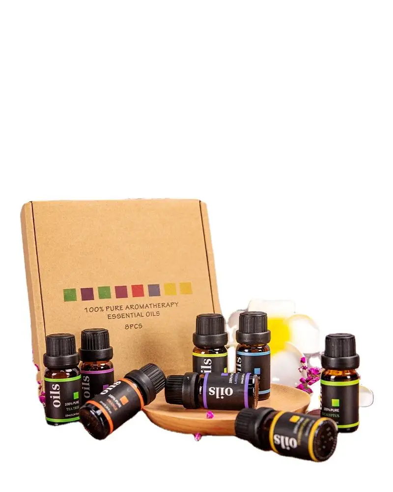 GZE Essential Oils Top 8 Gift Set Pure Essential Oils for Diffuser Humidifier Massage Skin Hair Care