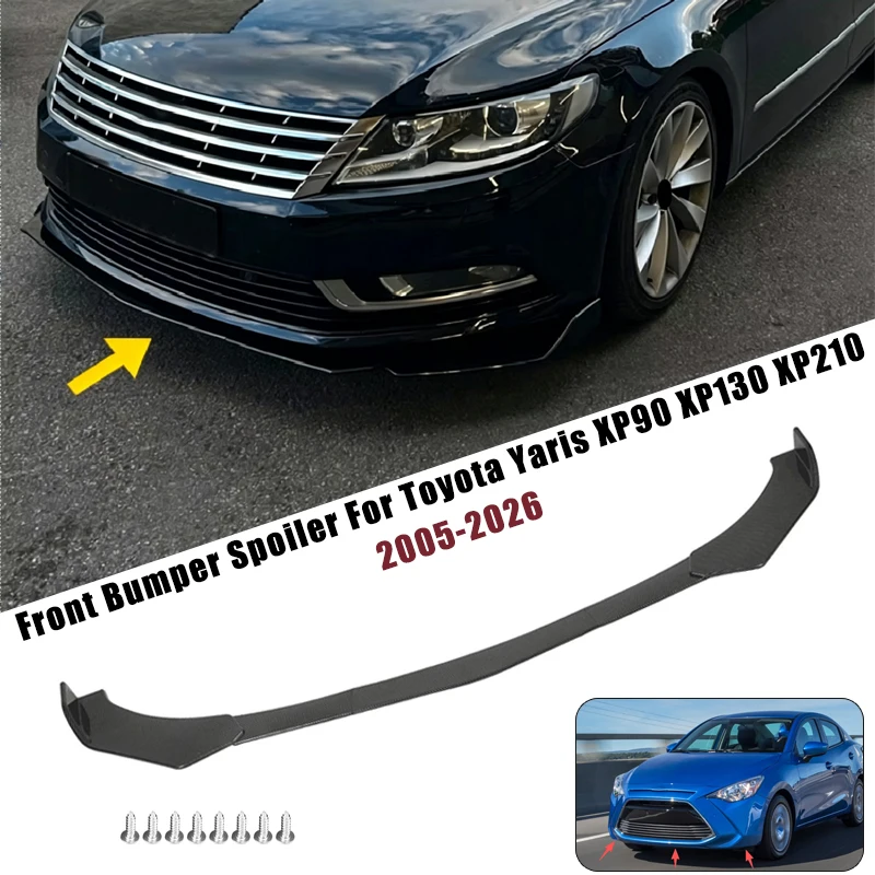 Sport Front Bumper Splitter Spoiler Lip For Toyota Yaris XP90 XP130 XP210 05-26 5Pcs Adjustable Sectional Car Tuning Body Kit