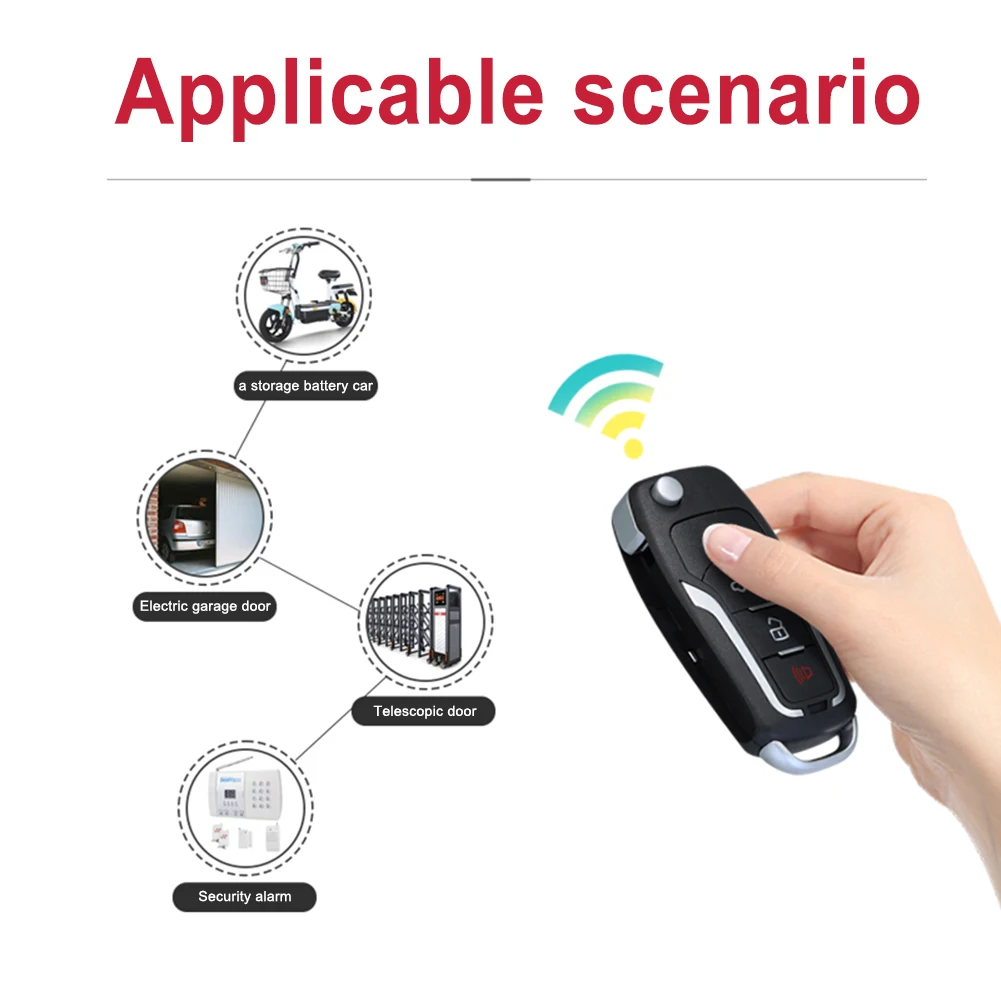 Remote Control 4 Buttons Gate Opener Remote 433.92 MHz Universal Duplicator Key High Sensitivity for Car Home Garage Door Gate