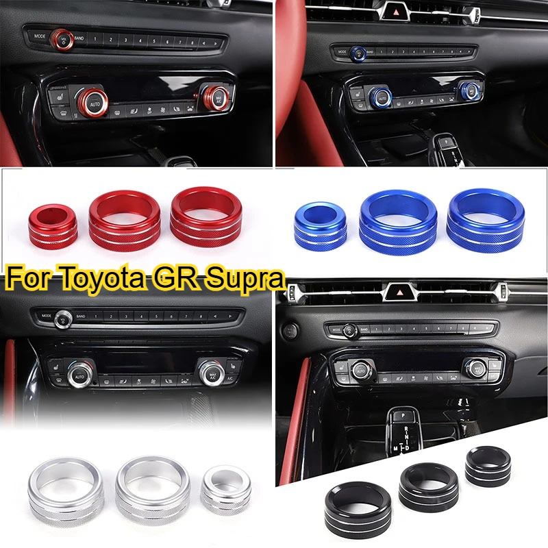 

For Toyota GR Supra A90 2019-2025 Aluminum Alloy Car Interior Air Conditioning Volume Adjustment Knob Cover Trim Car Accessories