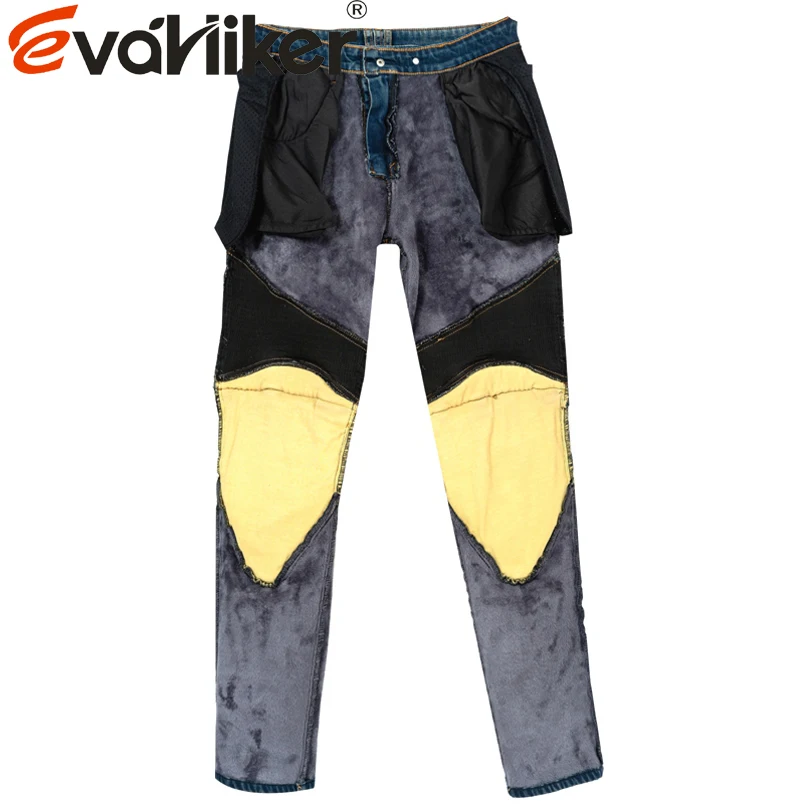 Jeans de moto coupe-vent en velours aramide pour hommes, pantalons d'équitation ignifugés, équipement de protection, Hurbike, FjMotocross