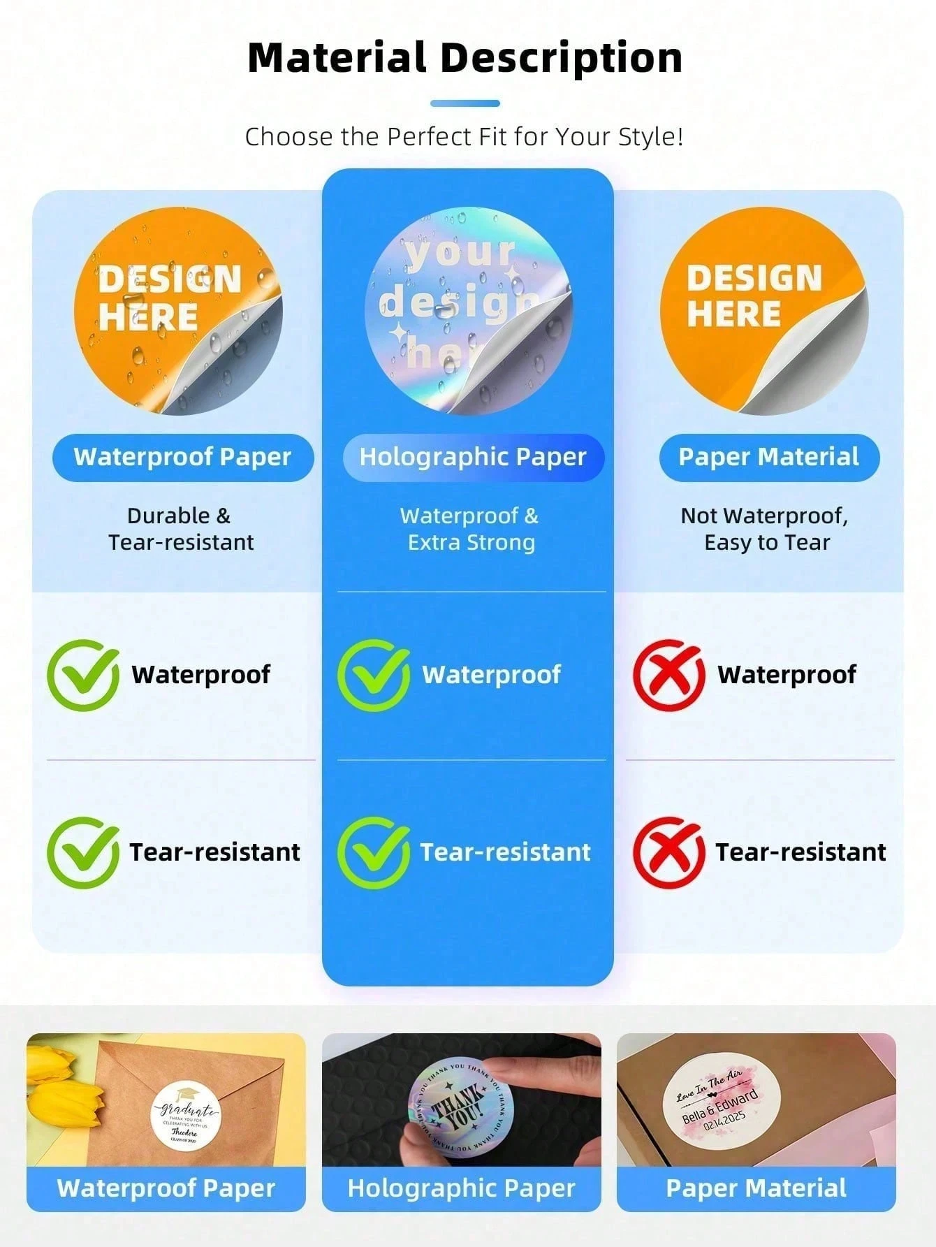 Benutzerdefinierte Fotoaufkleber, personalisierte Etiketten für Plastikbecher, wasserfest, ölbeständig, wiederverwendbar, für Party, Hochzeit, Geburtstagsgeschenke – Detail 4