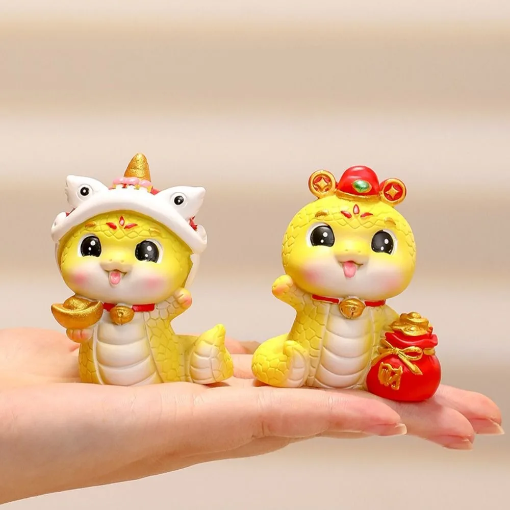 New Cute Snake Year Zodiac Gifts Snake Toy Figure Good Fortune Desktop Decoration Christmas Gifts Wealth Lucky Car Ornament