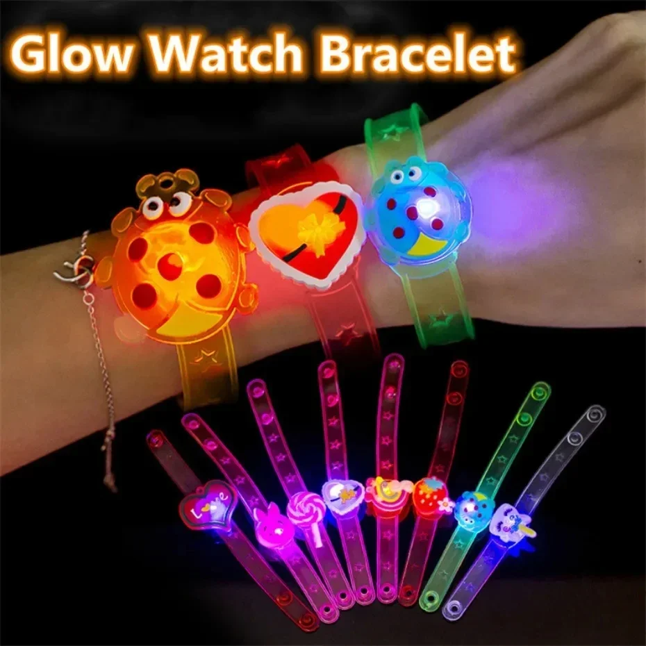 1/10PCS LED Lights Creative Bracelet Watch Flash Wrist Novelty Multicolor Light Flash Toys Gift For Kid Luminous Luminous Toys