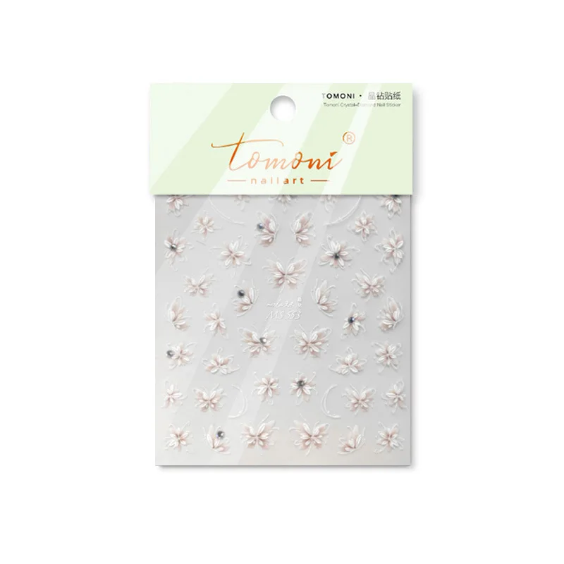 رائعة ثلاثية الأبعاد الزهور فراشة مسمار الفن ملصقات 5D كريستال الماس ملصقات بمادة لاصقة ذاتية للأظافر DIY بها بنفسك مانيكير الديكور الشارات