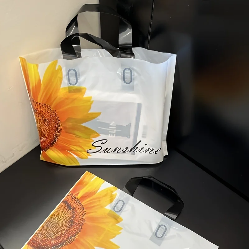 50/20pcs Sunflower Pattern Gift Bag, Party, Birthday, Wedding Gift Bag, Clothing Handbag, Christmas, Halloween, Party Gifts