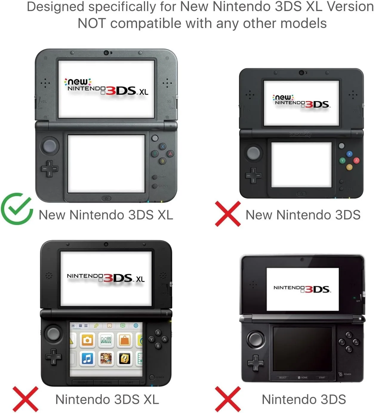For New 3DS XL Hand Grip, Comfort Ergonomic Protective Cover with Kickstand, Anti-Slip Handle Case for Nintendo 3DS XL Console view 2