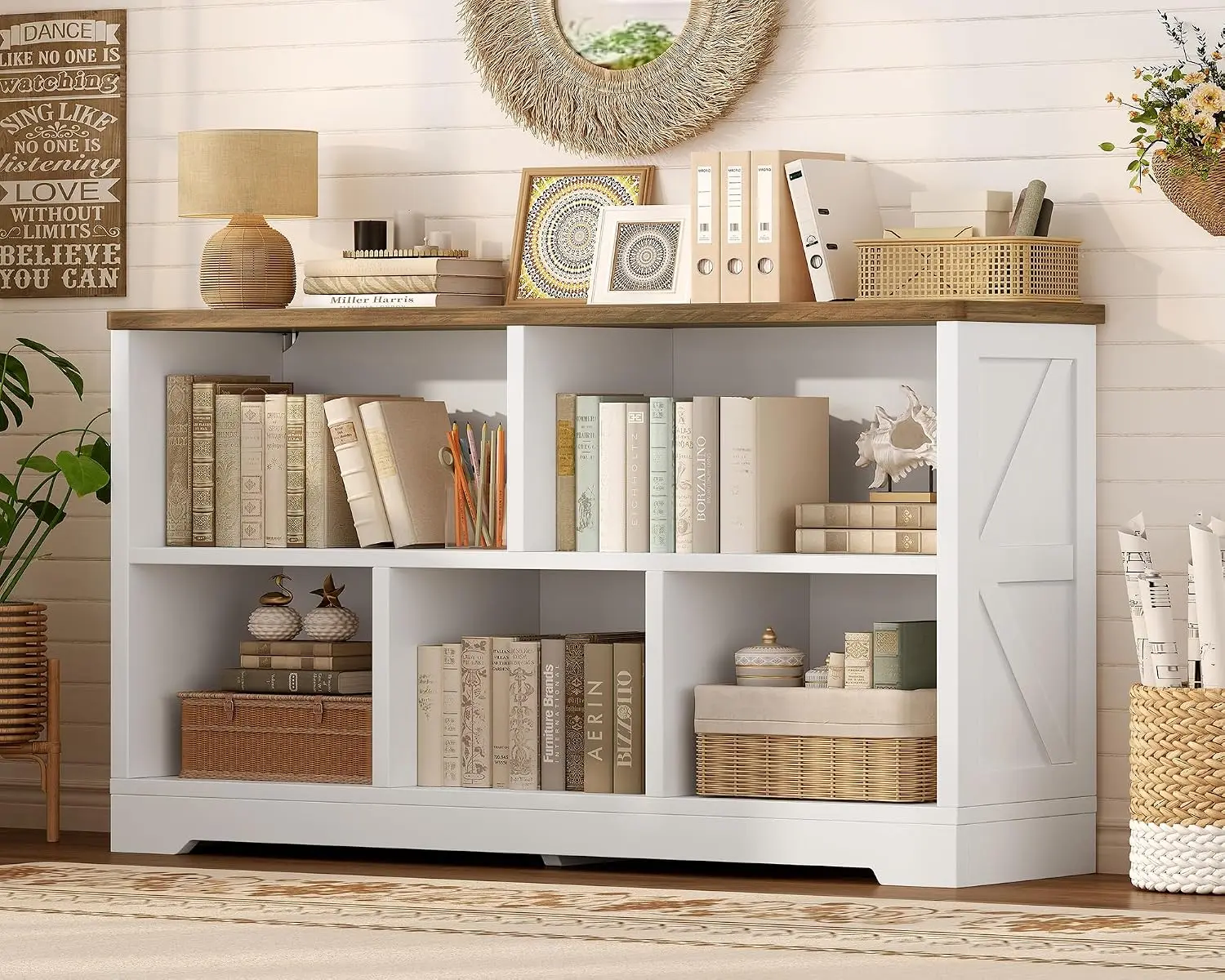 5 Cube Storage Organizer Bookshelf Freestanding Open Shelf Home Office Living Room 64