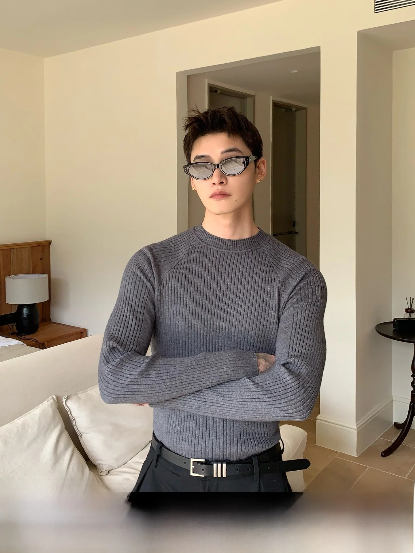 

CuiBuju Трикотажная облегающая футболка для фитнеса с текстурой Sensation Осень-зима Spor Base Layer Long Sve round Ne Tee