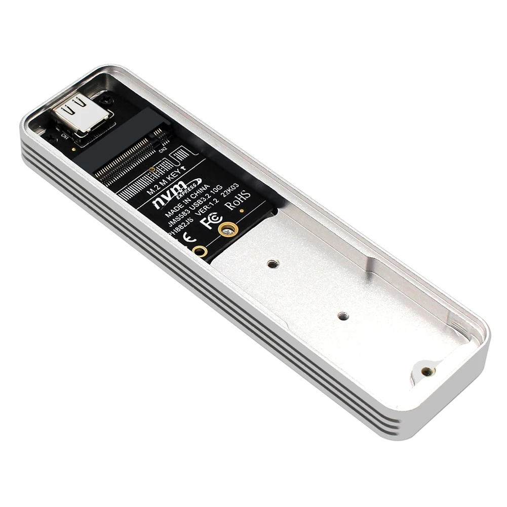 M.2 NVMe 솔리드 스테이트 드라이브 외부 인클로저 USB 3.2 Gen2 SSD 인클로저 어댑터 SSD 2230/2242/2260/2280용 솔리드 스테이트 드라이브