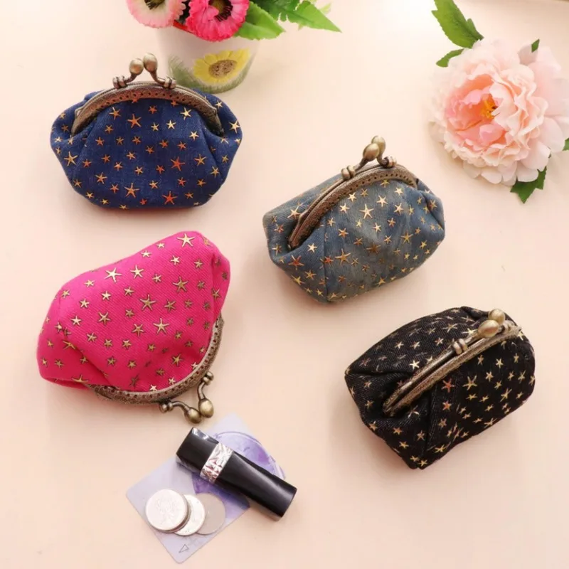 Denim Kleidung Münze Brieftasche fünfzackigen Stern kreative kleine Brieftasche Schlüssel Karte Tasche Retro handgemachte Damen halten kleine Tasche – Detail 10