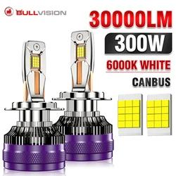 K5C H7 H3 LED 30000LM 300W H4 H11 Car Headlights H8 H1 HB3 9005 HB4 9006 9012 HIR2 H9 18PCS 9054 CSP Turbo Fan Canbus Decoder