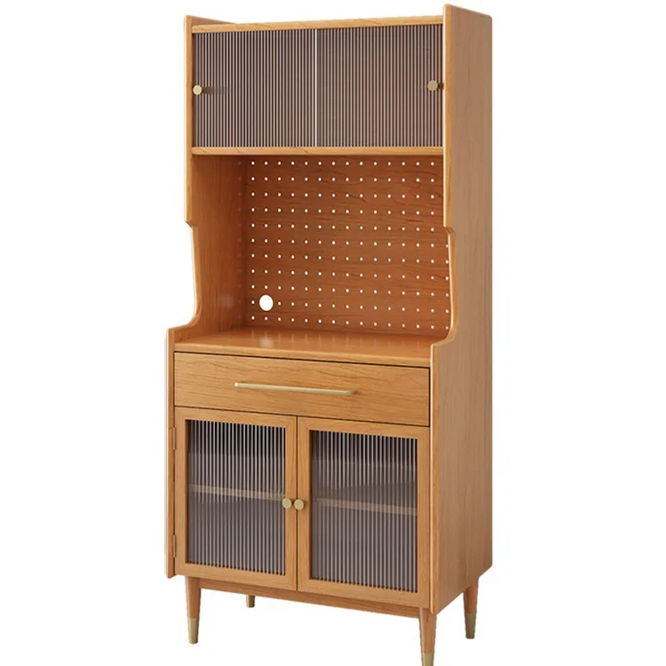 

Nordic solid wood wine cabinet integrated against the wall restaurant side cabinet cabinet modern home