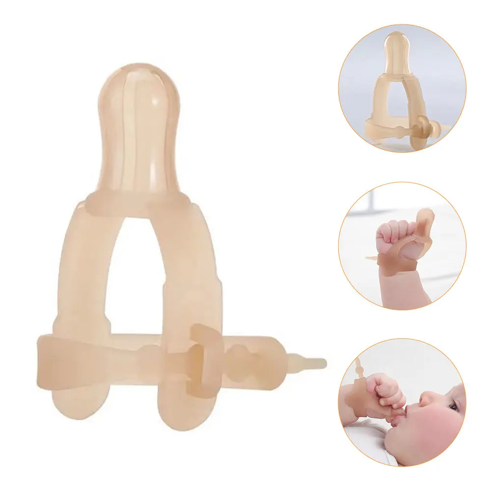 

1Pcs Baby Finger Protector Silicone Anti-Eating Hand Bracelet Adjustable Size Comfortable Thumb Teether for Infant Toddler