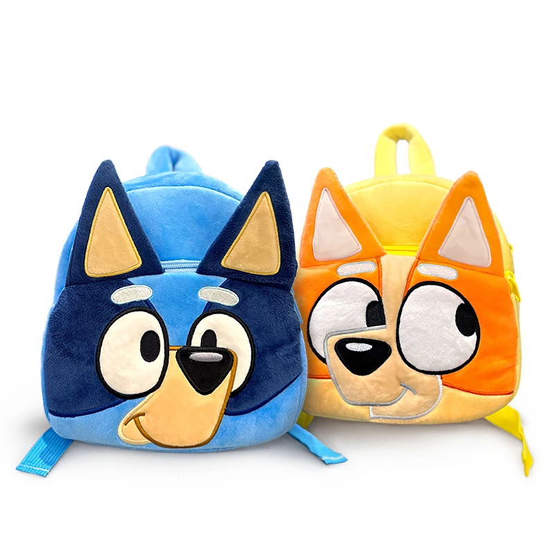 Cartoon Cute Bluey And Bingo Cosplay Kindergarten Children Schoolbag  Backpack Kawaii Blue Orange Dog Plush Backpack