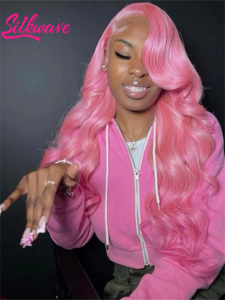 

Silkwave Pink Body Wave 13x6 Hd Парик из натуральных волос на кружеве для женщин 100% бразильская волна воды 30-дюймовые цветные парики с кружевной передней частью