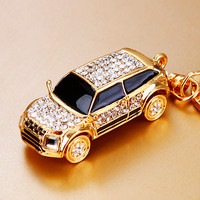 Hot Mini Car Keychain Rhinestone Car Keychain Key Rings for Men Women Car Decorations Perfect Christmas Gifts Kids Toy Gift