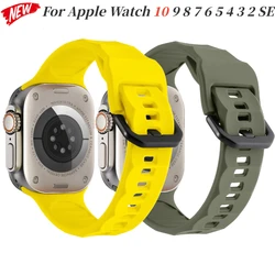 Soft Silicone Band For Apple Watch Ultra 2 49mm 10 9 8 7 46mm 45mm 42mm 41mm Belt Wristband iWatch 6 5 4 3 2 SE 44mm 40mm Correa